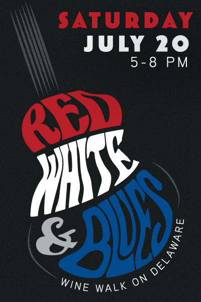 Wine Walk Red White and Blues Poster